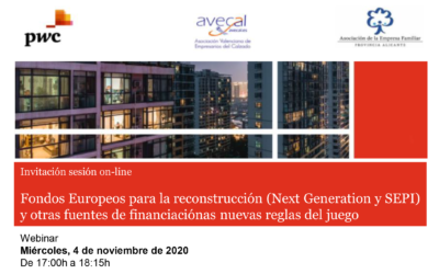 Avecal y AEFA acercan el conocimiento sobre los Fondos Europeos de Reconstrucción a las empresas para que participen en ellos